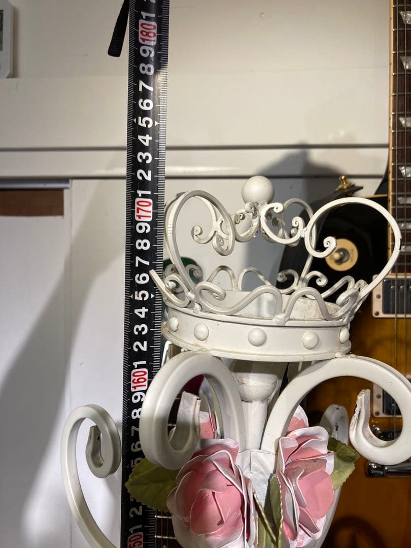 ポールスタンド ホワイト ピンク ローズ プリンセス ロココ調 アイアン 姫系