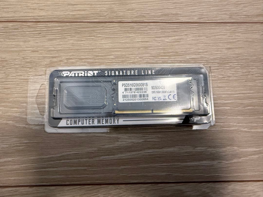 Patriot DDR5 5600MT 16GB 未使用 ノートPC用メモリ