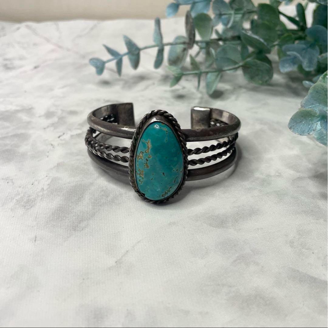 シルバー バングル ターコイズ インディアンジュエリー ヴィンテージ 天然石
