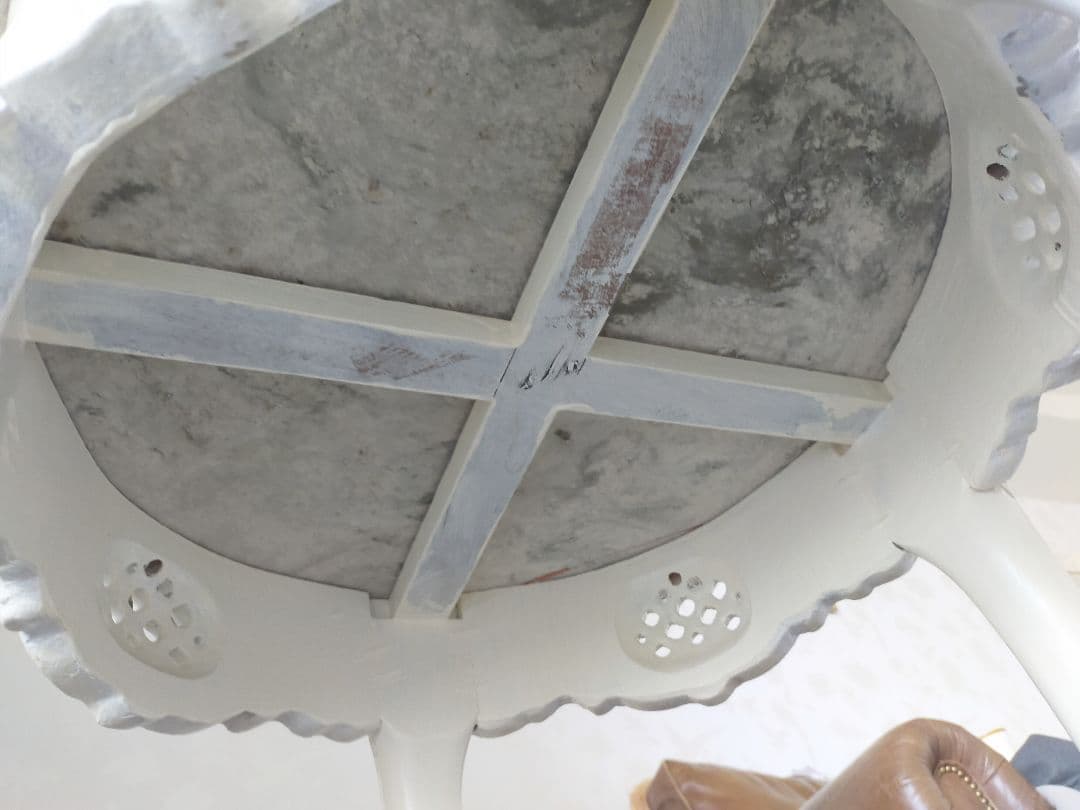 猫脚 イタリア アンティーク 大理石 ホワイトテーブル