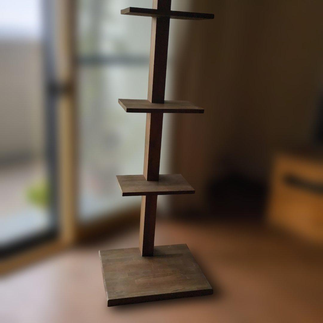 木製ラック 4段 ブラウン