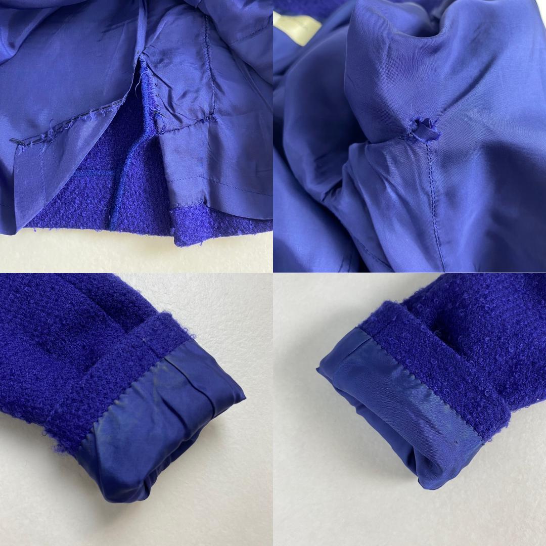 バレンシアガ　スーツセットアップ　ノーカラー　ツイード　ロゴボタン　希少カラー