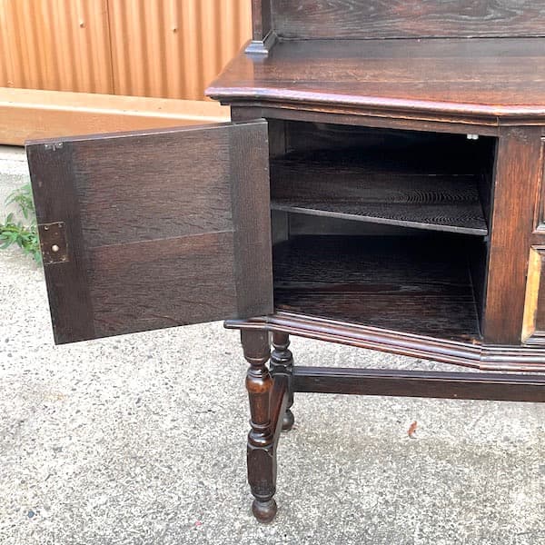 アンティーク　カップボード　バーキャビネット　飾り棚　上下分解可能