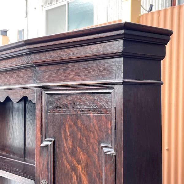 アンティーク　カップボード　バーキャビネット　飾り棚　上下分解可能