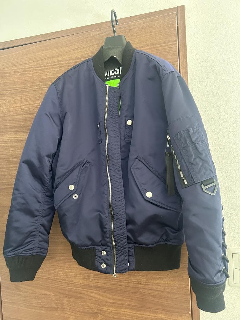 DIESEL ネイビー MA-1 ブルゾン フライトジャケット