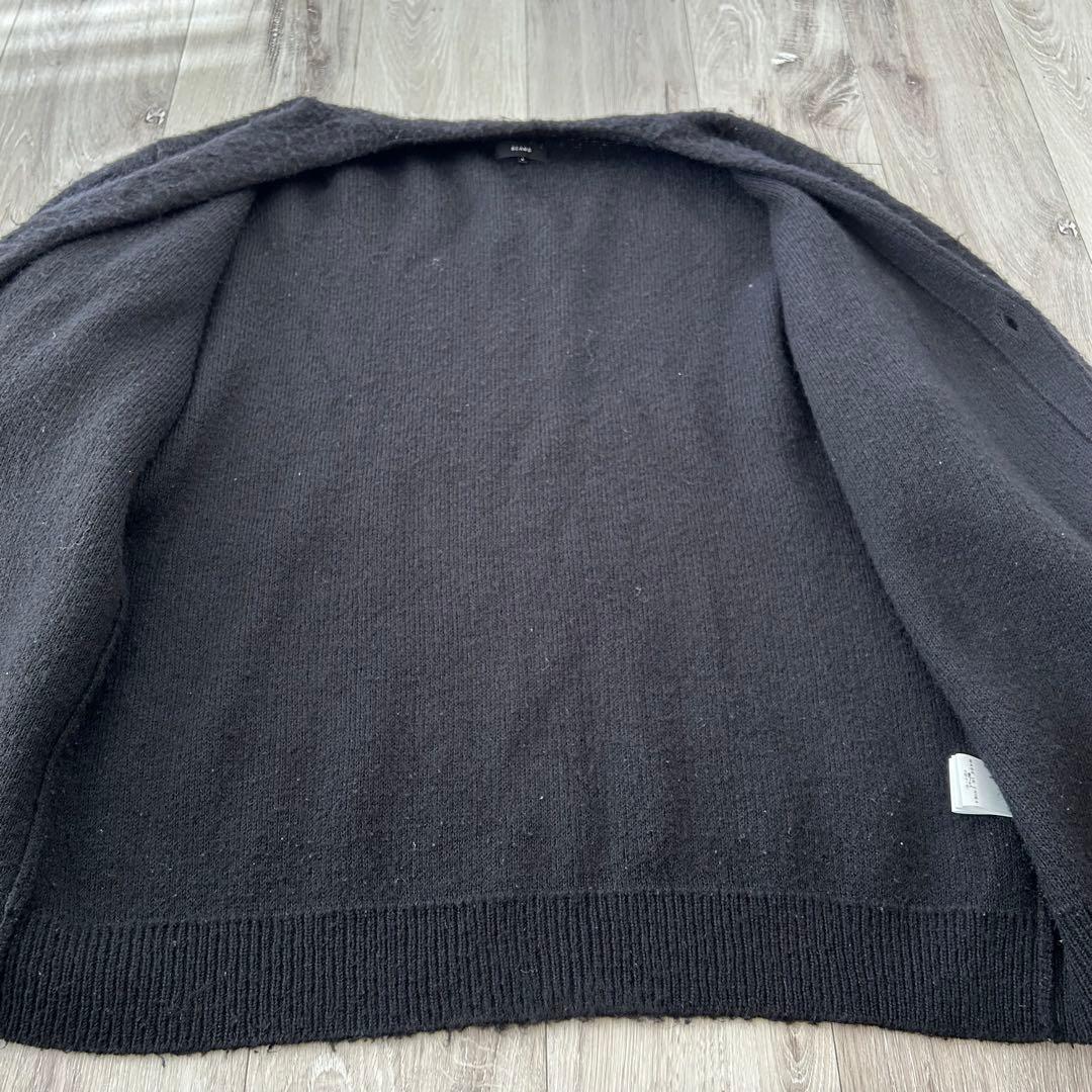 BEAMS ビームス シャギー ニット カーディガン 黒 L 毛長 モケモケ