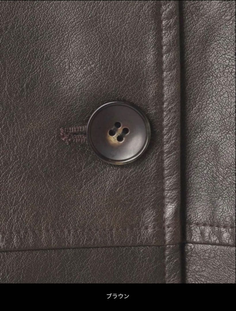 ayf「新品」アウター ウォッシャブルフェイクレザーファー襟付カバーオール