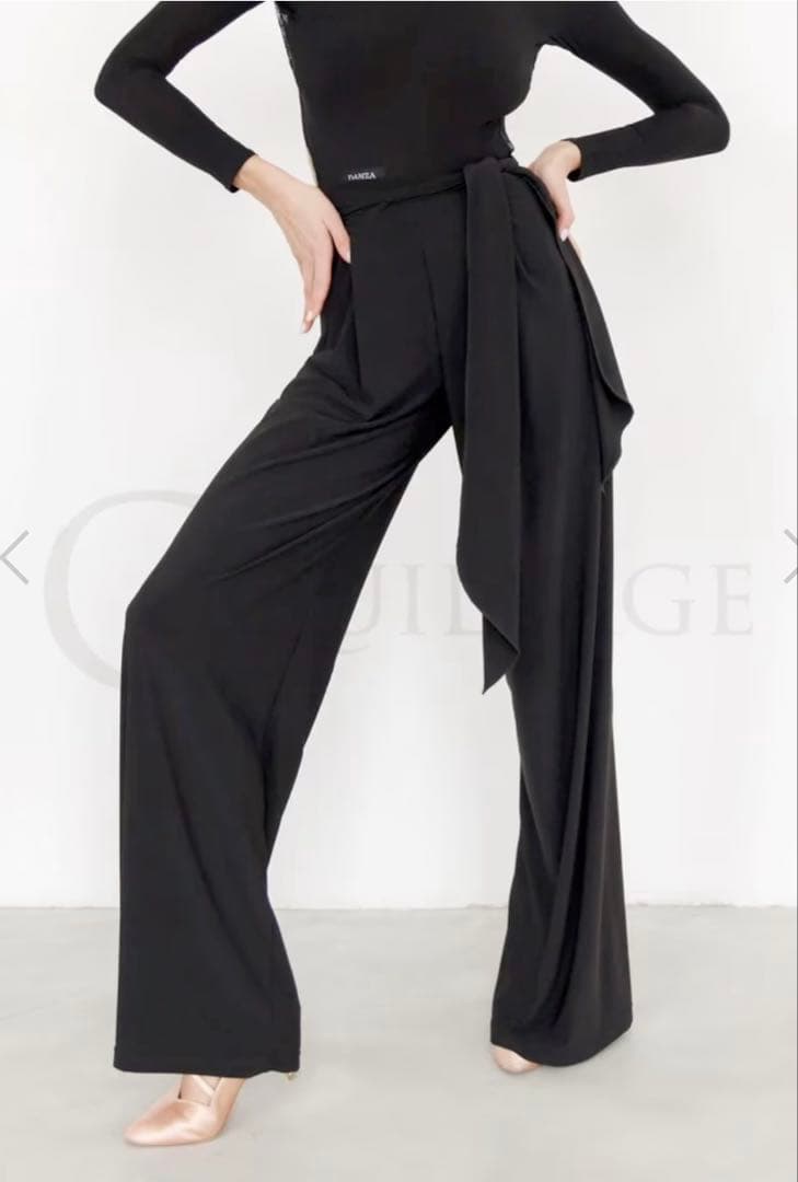 れこちゃん　 社交ダンス　ダンザ　メイソン・ダンスパンツ（ブラック）