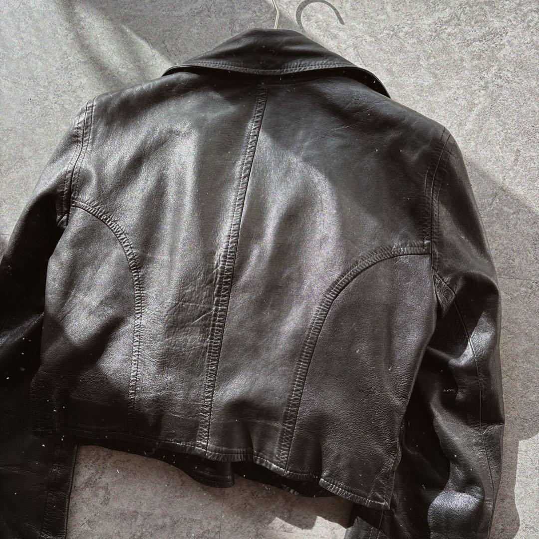 ジャケット・アウター Y2K Cropped Leather Jacket Black 00s