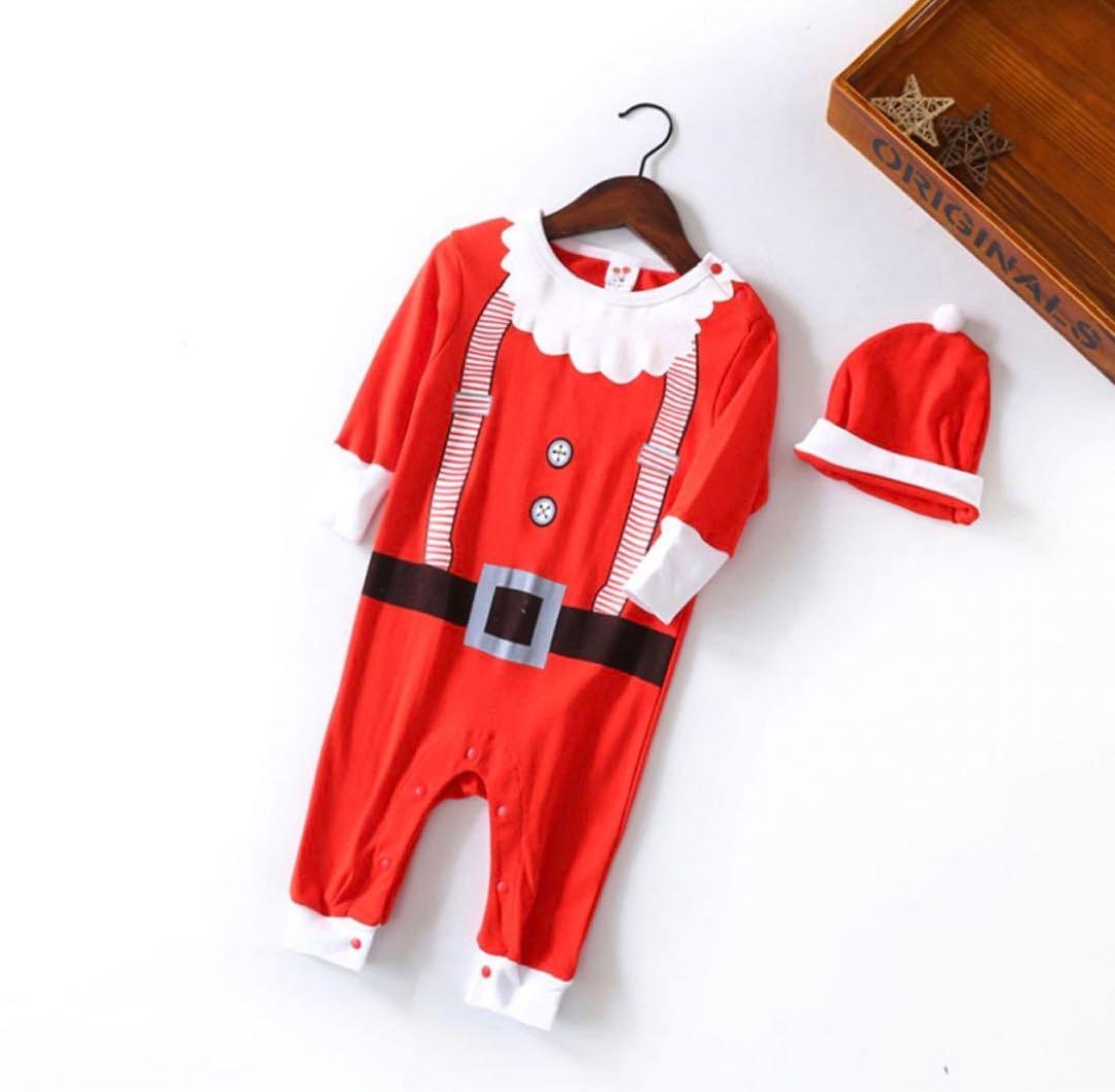 クリスマス エルフ ロンパース 帽子 Xmas サンタ トナカイ 着ぐるみ