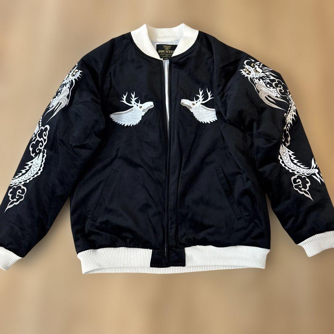 新品＊HOUSTON ヒューストン 別珍スカジャントナカイブラックL