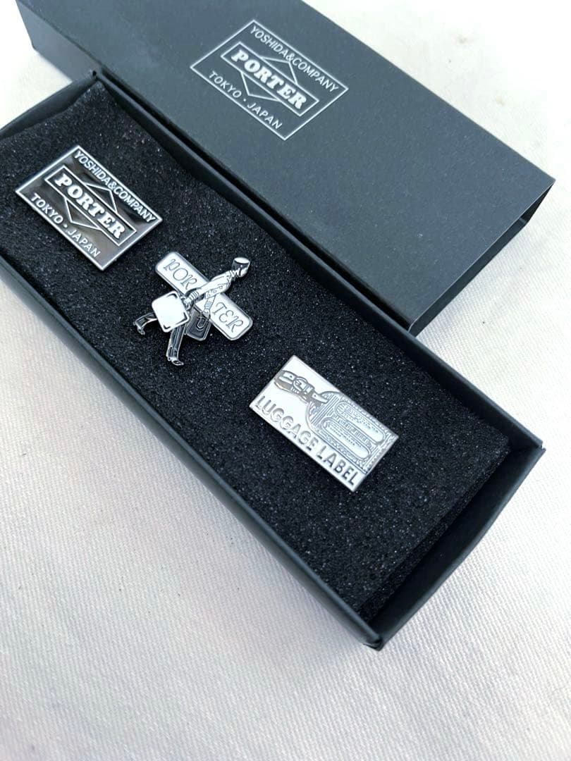 未使用　PORTER ラゲッジレーベル　ピン バッジ　セット　非売品