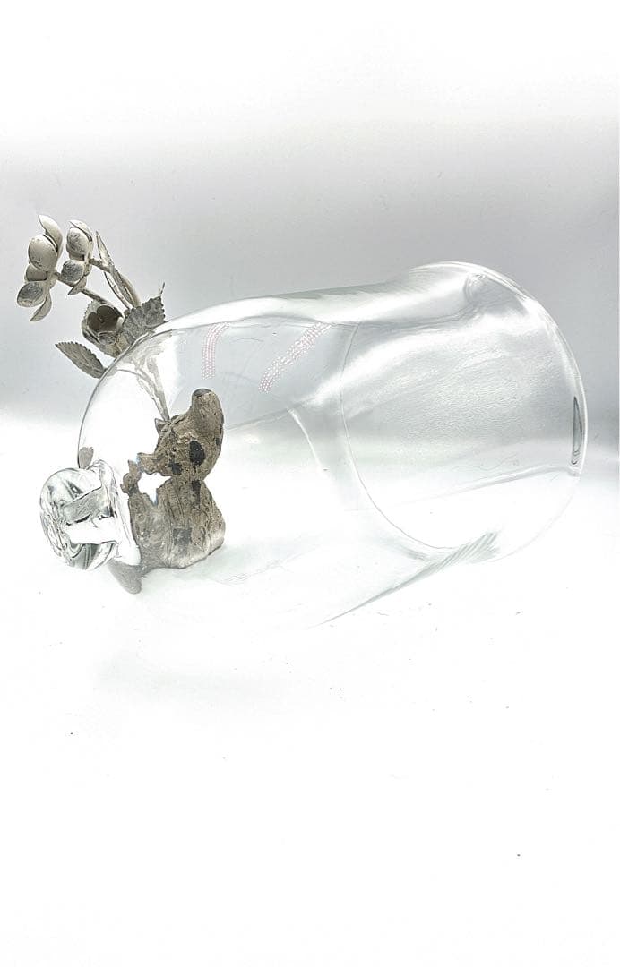 希少アンティーク鳥とお花オブジェのガラスドーム/パリアンティークショップ