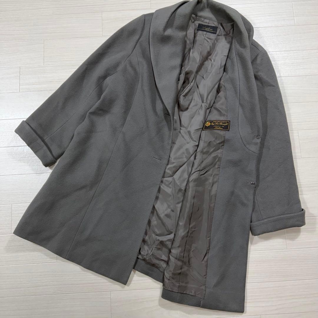 レリアン 大きい XXL カシミヤ100％ ロロピアーナ ミドルコート女優襟