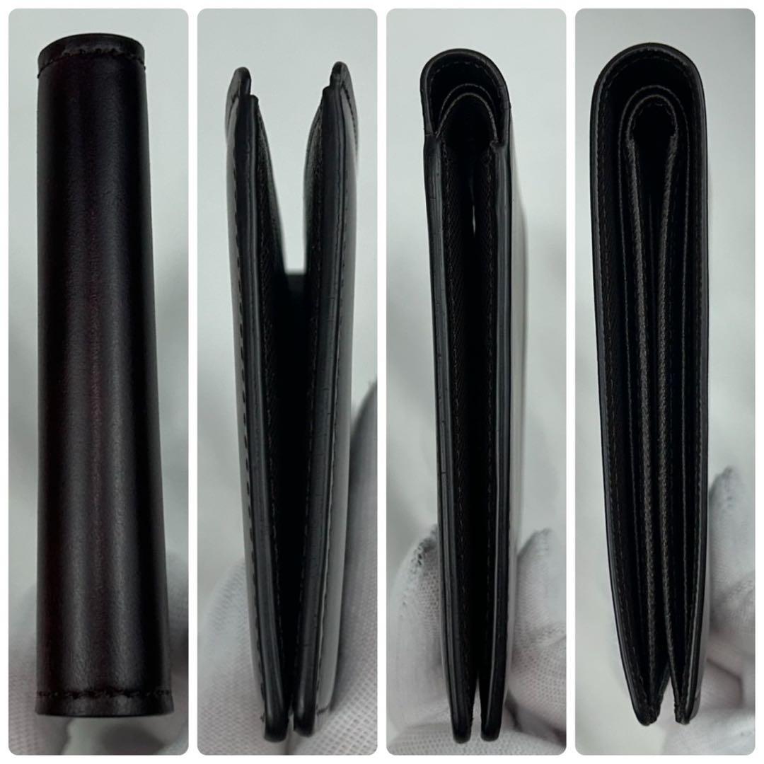 K800 新品未使用 ミカド レザー 二つ折り財布 ブラウン チョコ メンズ