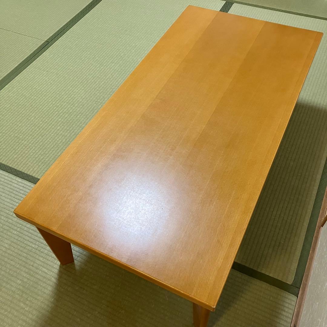 TECHNAテクナ製　天然木　ローテーブル 引き出し付き