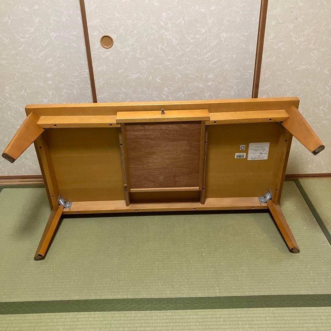 TECHNAテクナ製　天然木　ローテーブル 引き出し付き