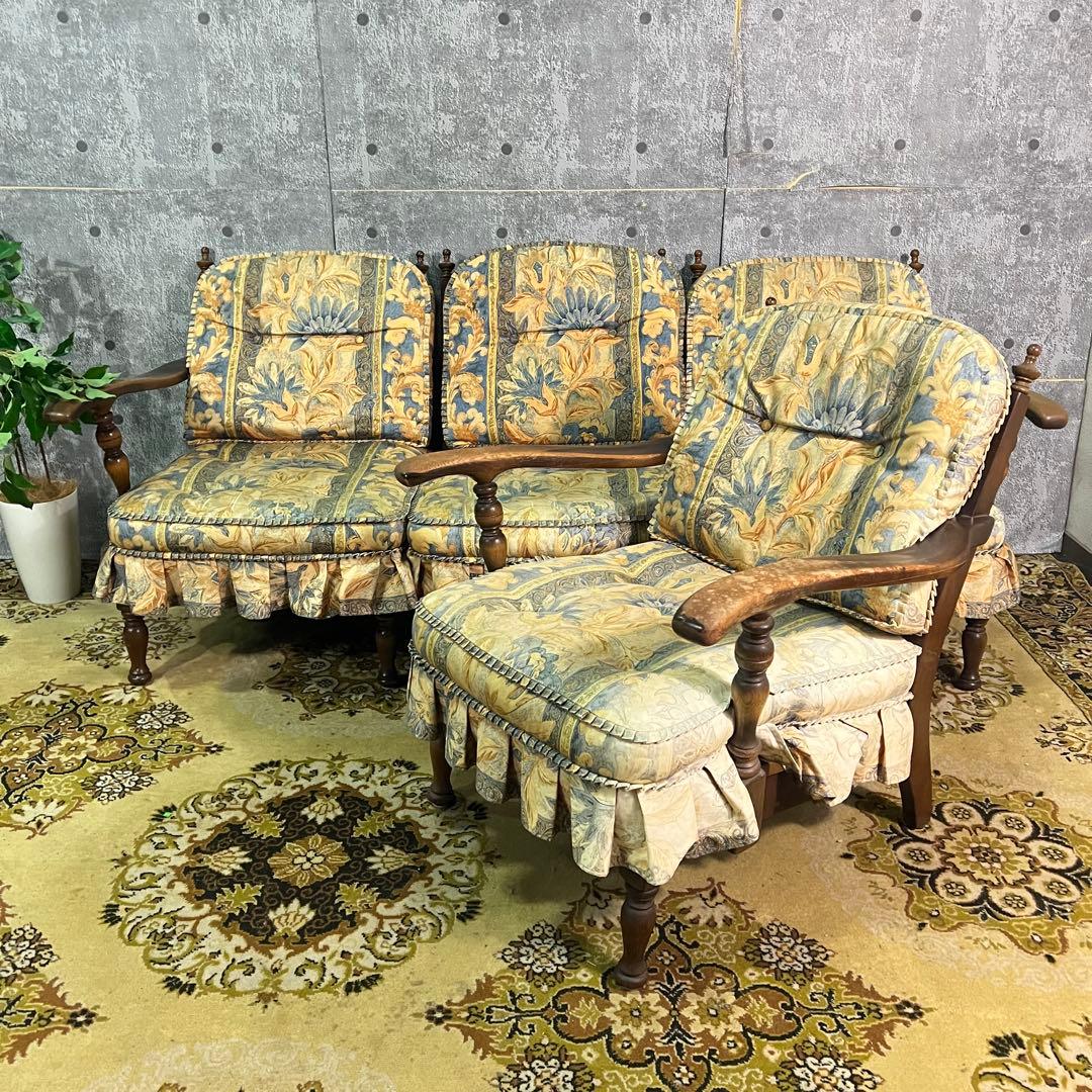 ꧁飛騨産業꧂キツツキマーク 3人掛けセパレートソファ&1人掛けアームソファセット