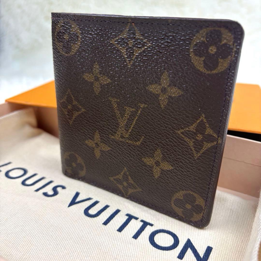 【美品】ルイヴィトン モノグラム ポルトフォイユマルコ 二つ折 財布