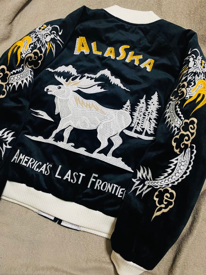 美品 HOUSTON USA 別珍 鹿鷲龍 日本限定 スカジャン vintage