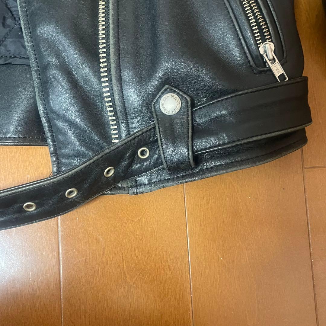NANKAI 南海部品 レザーライダースジャケット ダブル 牛革 ライナー付