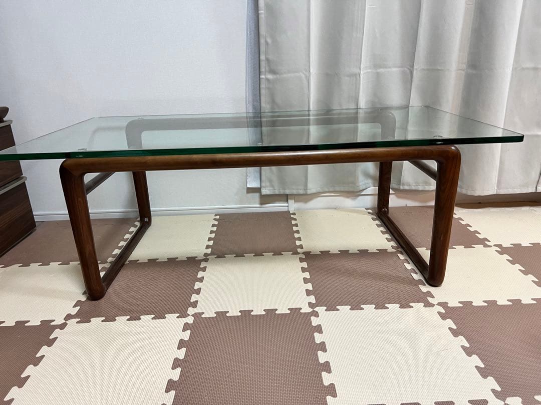 ×100様　【美品】ガラス天板　ローテーブル　大塚