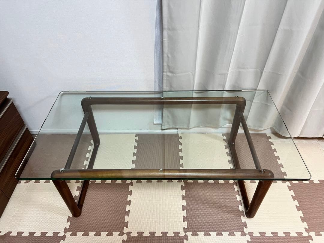 ×100様　【美品】ガラス天板　ローテーブル　大塚