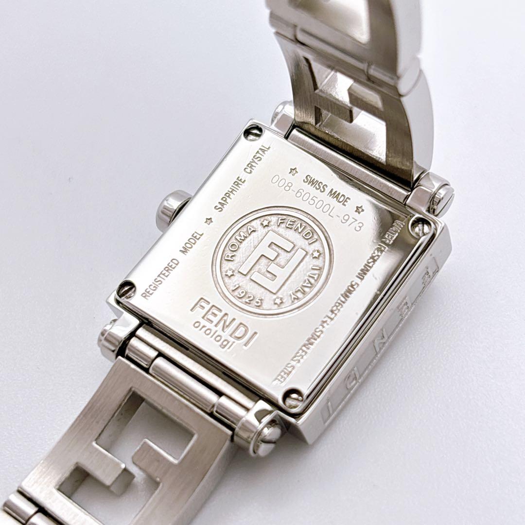 【美品・電池新品・完備】FENDI 60500L ダイヤ クアドロミニ オロロジ