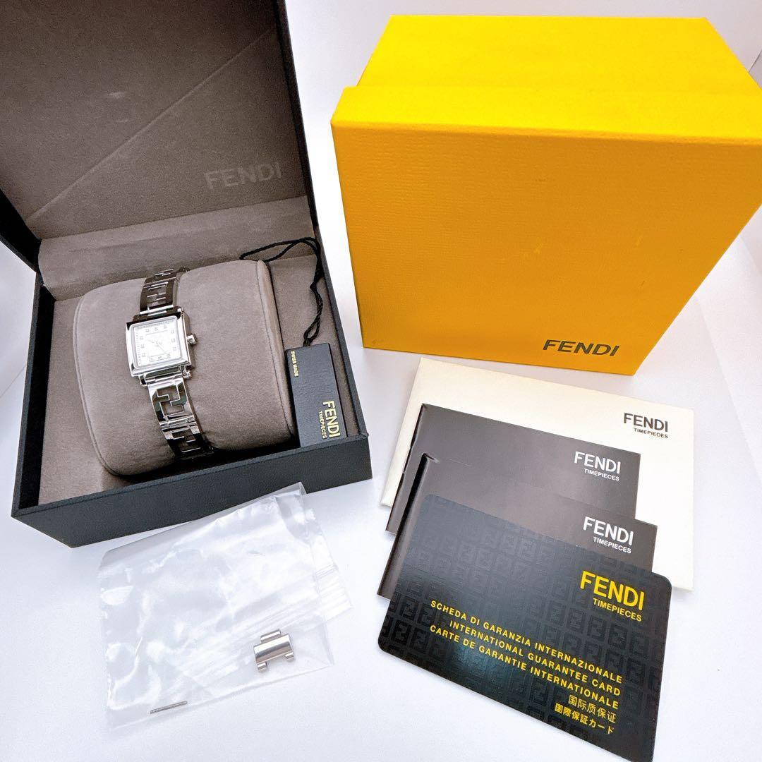【美品・電池新品・完備】FENDI 60500L ダイヤ クアドロミニ オロロジ