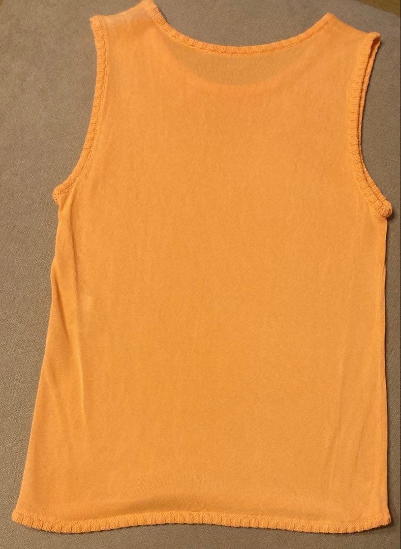 CHANELゴールドチャームロゴ✨オレンジサマートップス✨