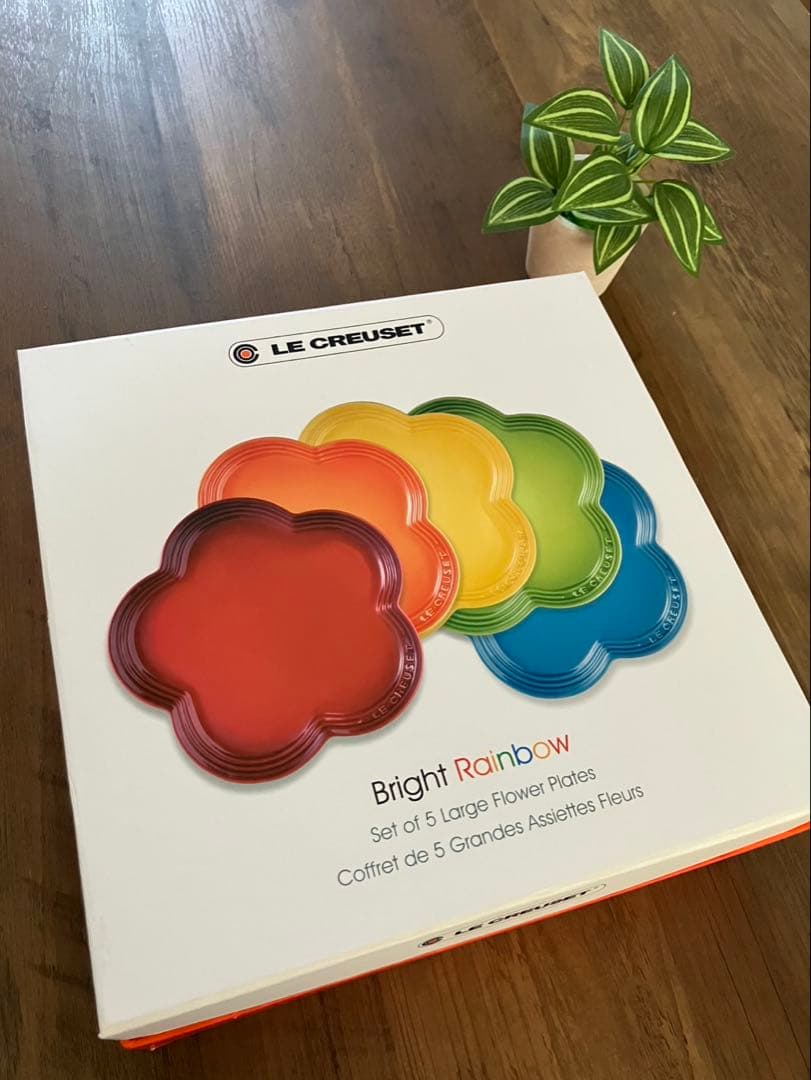 ゆか【新品未使用】ル・クルーゼ　フラワープレート 23 cmレインボー