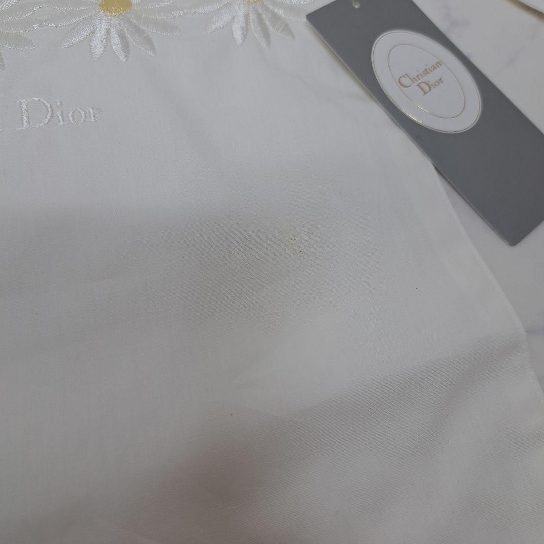 20260113　クリスチャンディオール　エプロン　刺繍　花　ホワイト　未使用