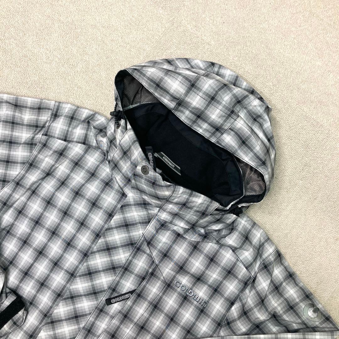 新品　GOLDWIN スキーウェア　チェック柄　グレー　XSサイズ　防水　撥水