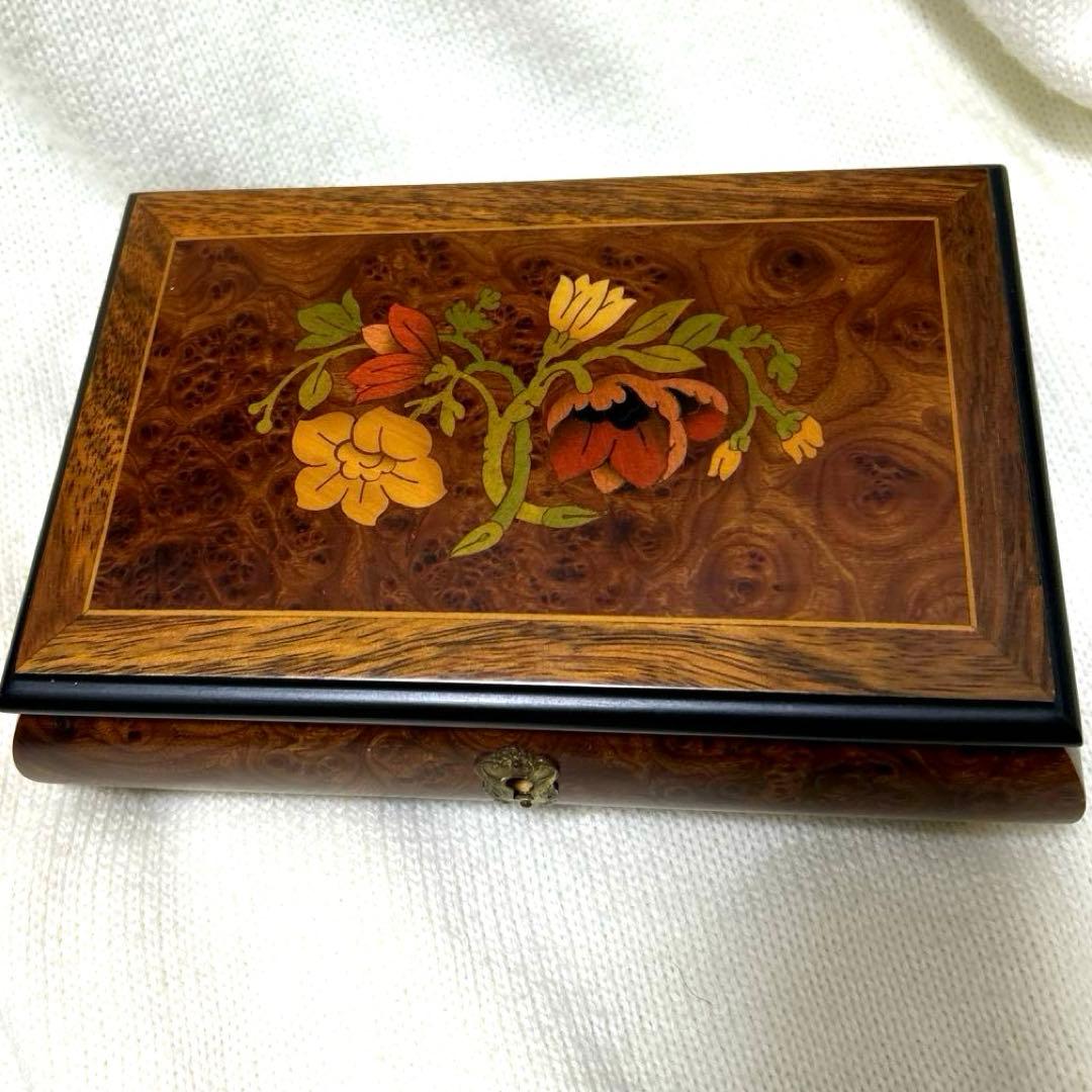 【Romance】REUGE　リュージュ　象嵌　オルゴール　ジュエリーボックス