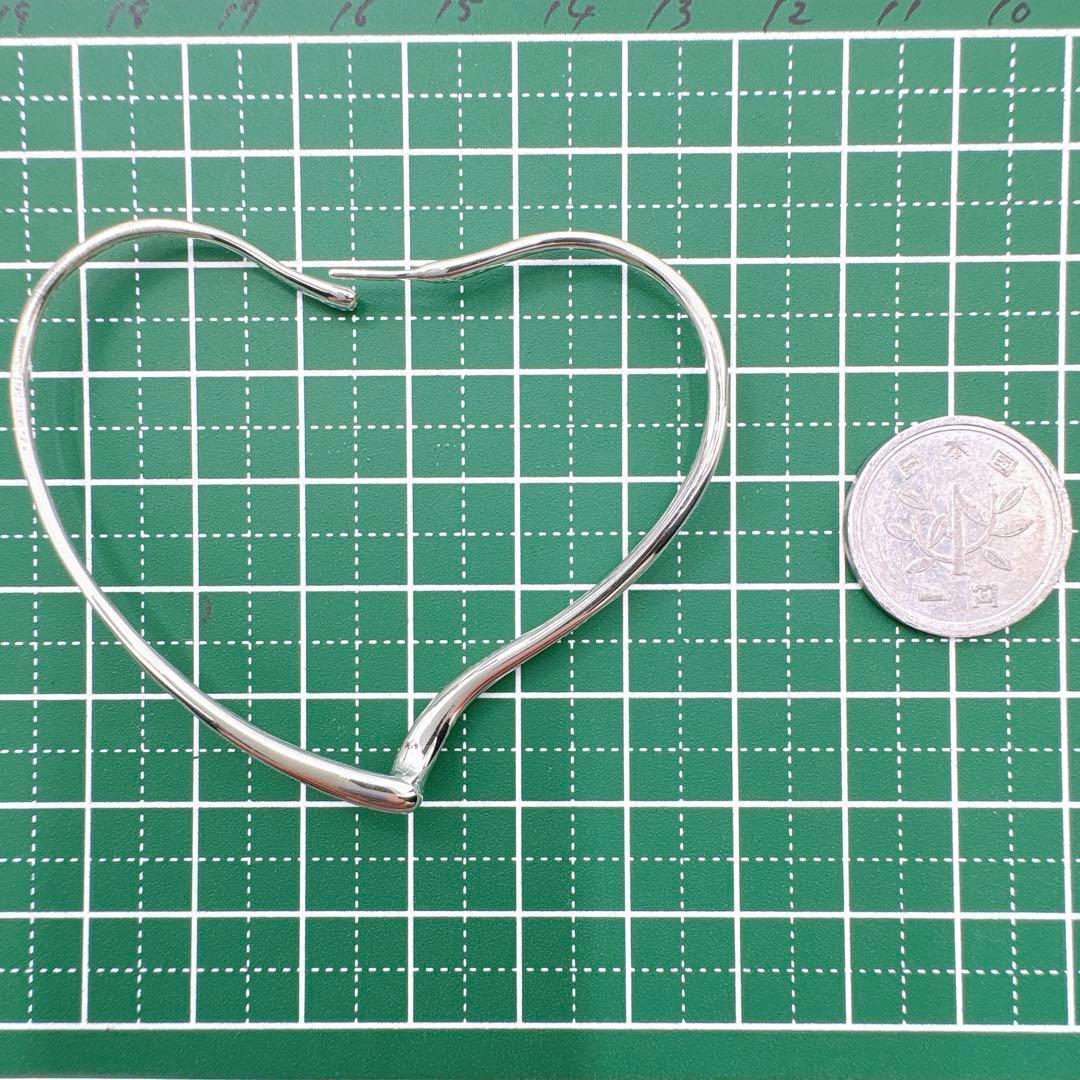 美品 ティファニー オープンハート ラージ フープ ピアス シルバー925