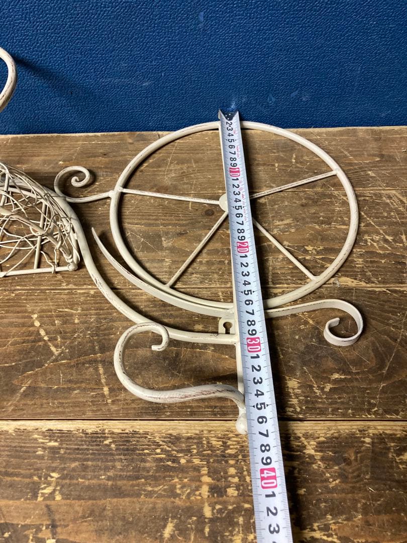 ガーデニング雑貨アンティーク　シャビー　フラワースタンド　アイアンバスケット