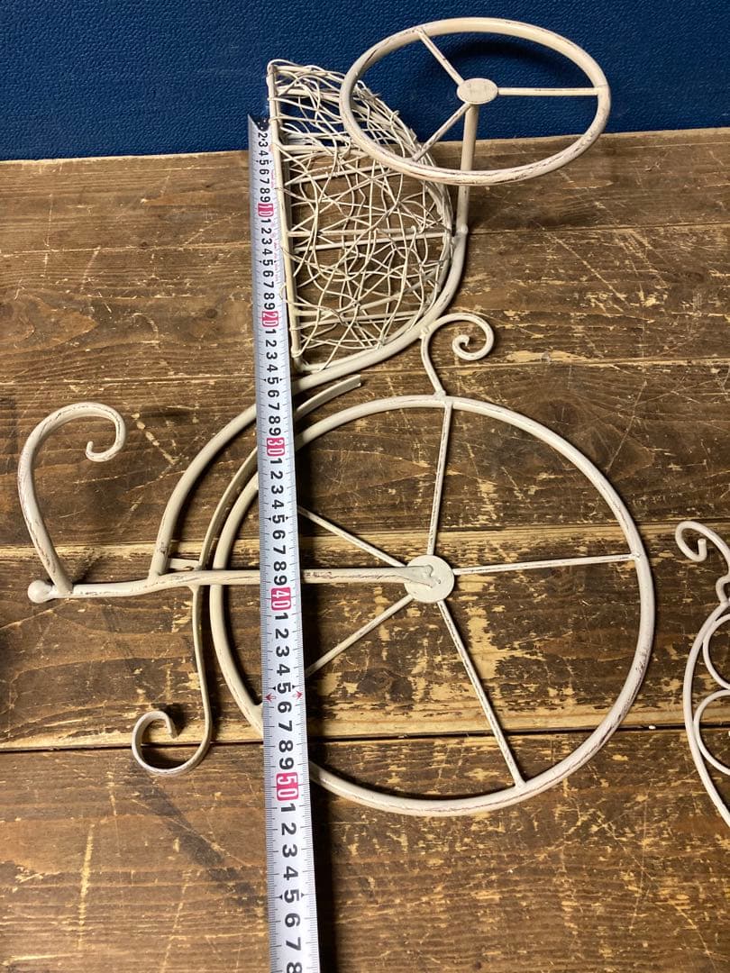 ガーデニング雑貨アンティーク　シャビー　フラワースタンド　アイアンバスケット