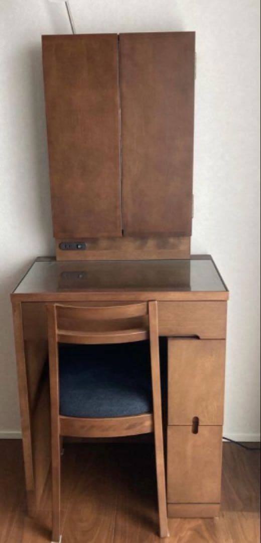 ※三毛猫※【美品】ドレッサー　三面鏡　椅子付き