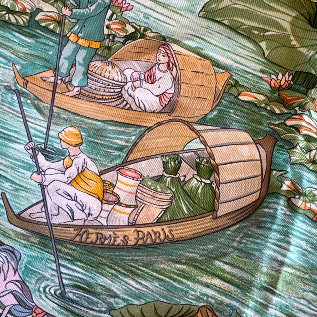 HERMES シルク100%スカーフ 90