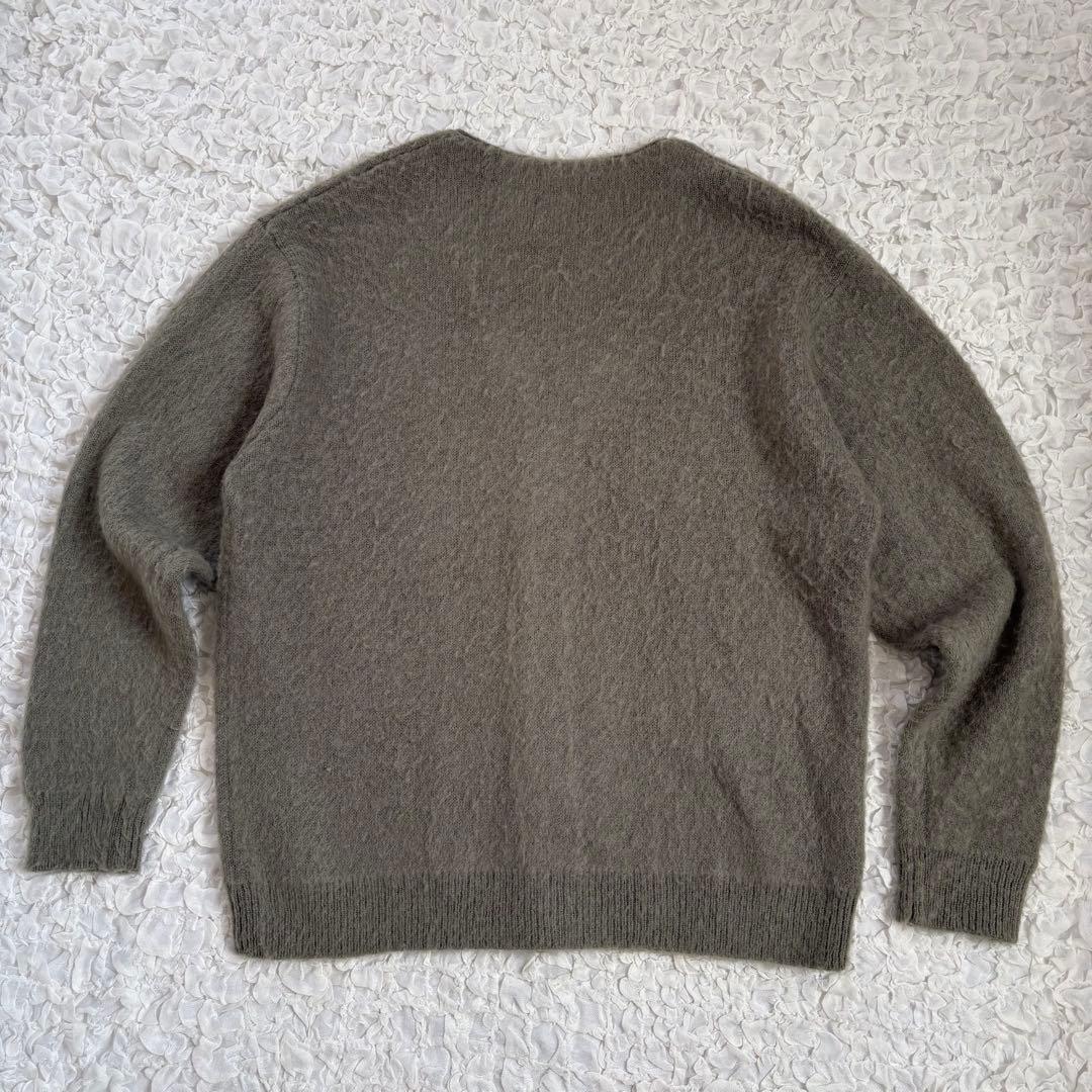 BEAMS ソリッド シャギー モヘアカーディガン オリーブ　カートコバーン