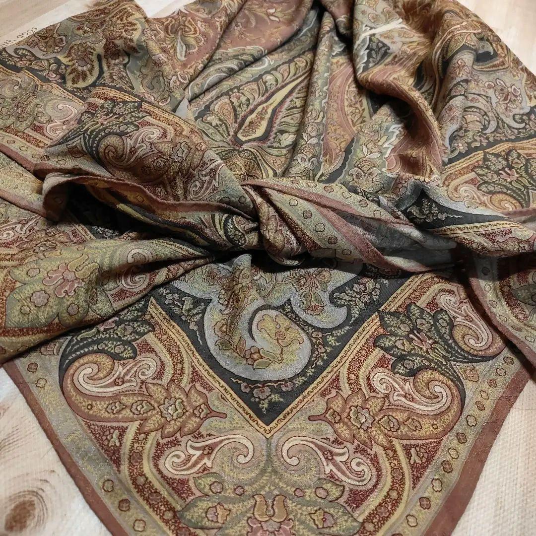 ETRO ペイズリー柄シルク・ウール大判ストール ・ショール☆130cm