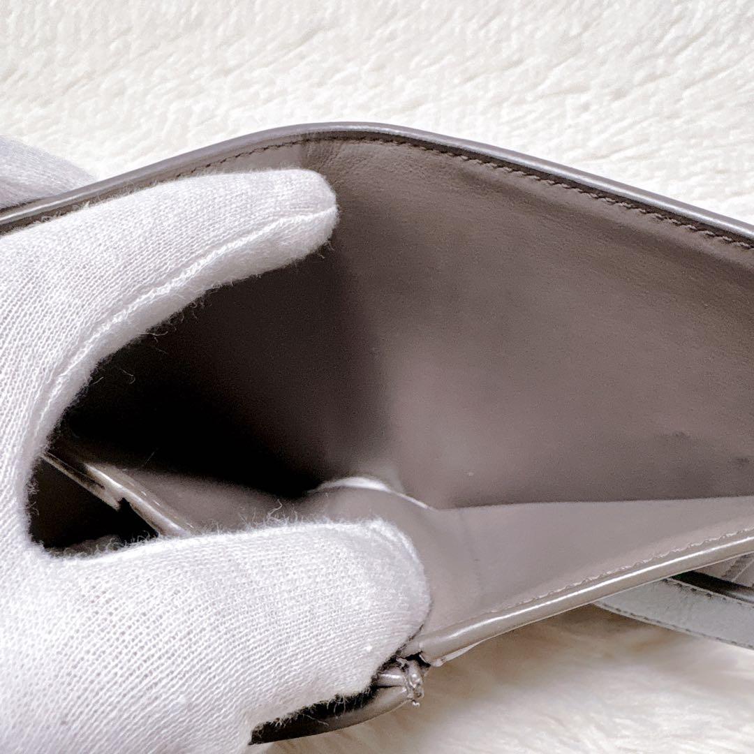 ♡美品♡CELINE 二つ折り財布 ストラップ スモール ウォレット グレーロゴ