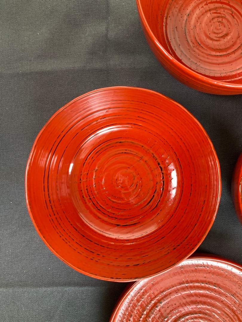 漆器　根来塗り　入り子(4点入)　3個セット