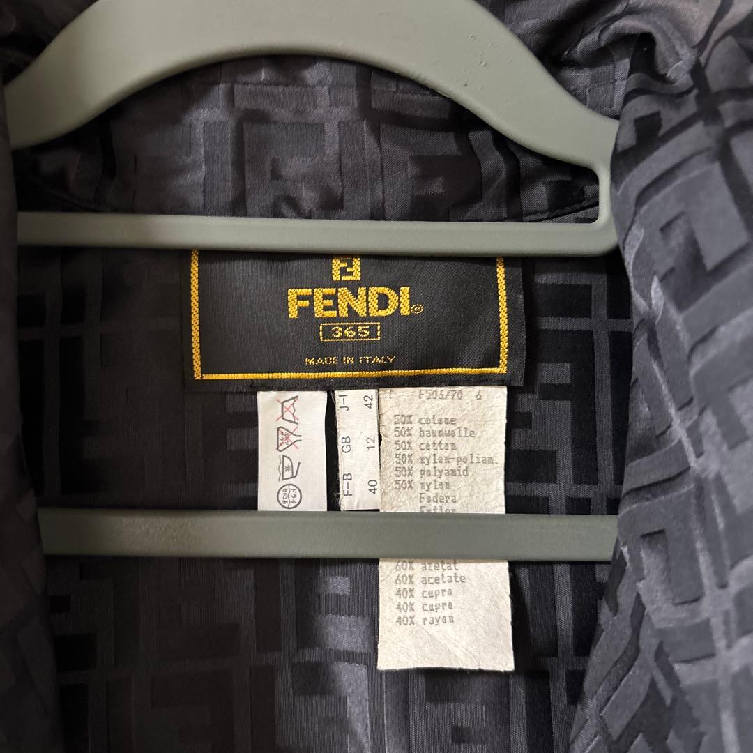 FENDI ブラックロングコート ダブルブレスト