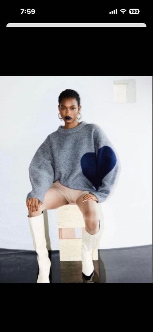 nknit ♡pattern KNIT ハートパターンニット　中古