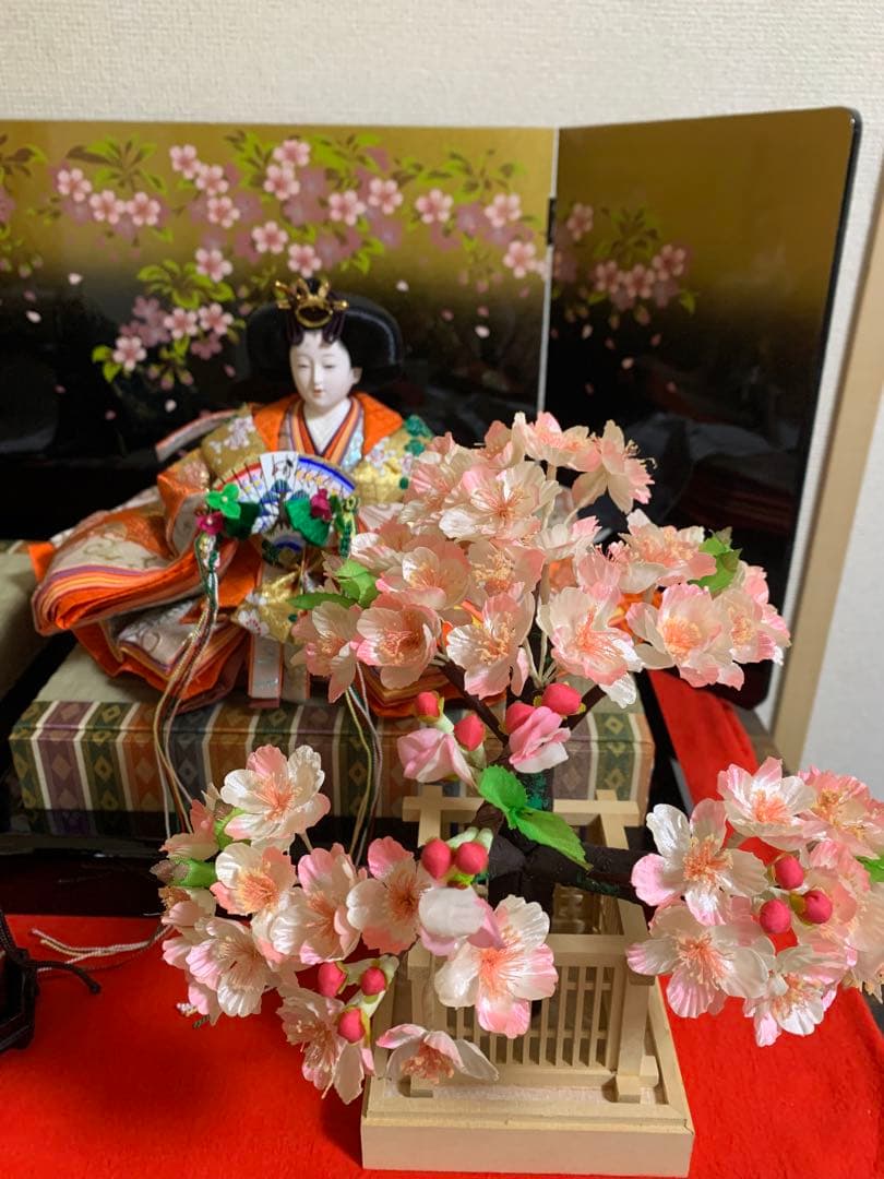 【8日迄出品】京雅　小倉草園作　絶世の美男美女　親王飾り　十二単唐衣裳姿仕様