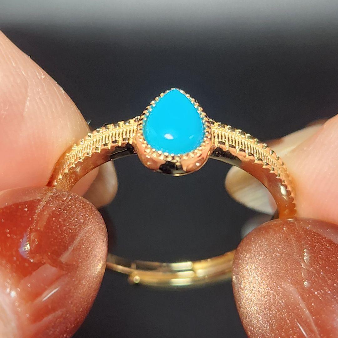 レア【新品】スリーピングビューティーターコイズフリーサイズリング sv925