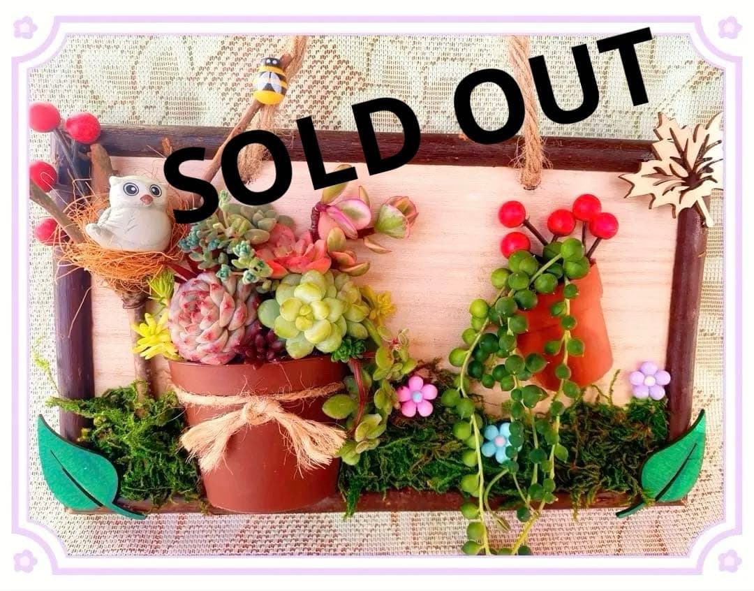 多肉アート◆寄せ植え◆そのまま飾れます◆ハンドメイド