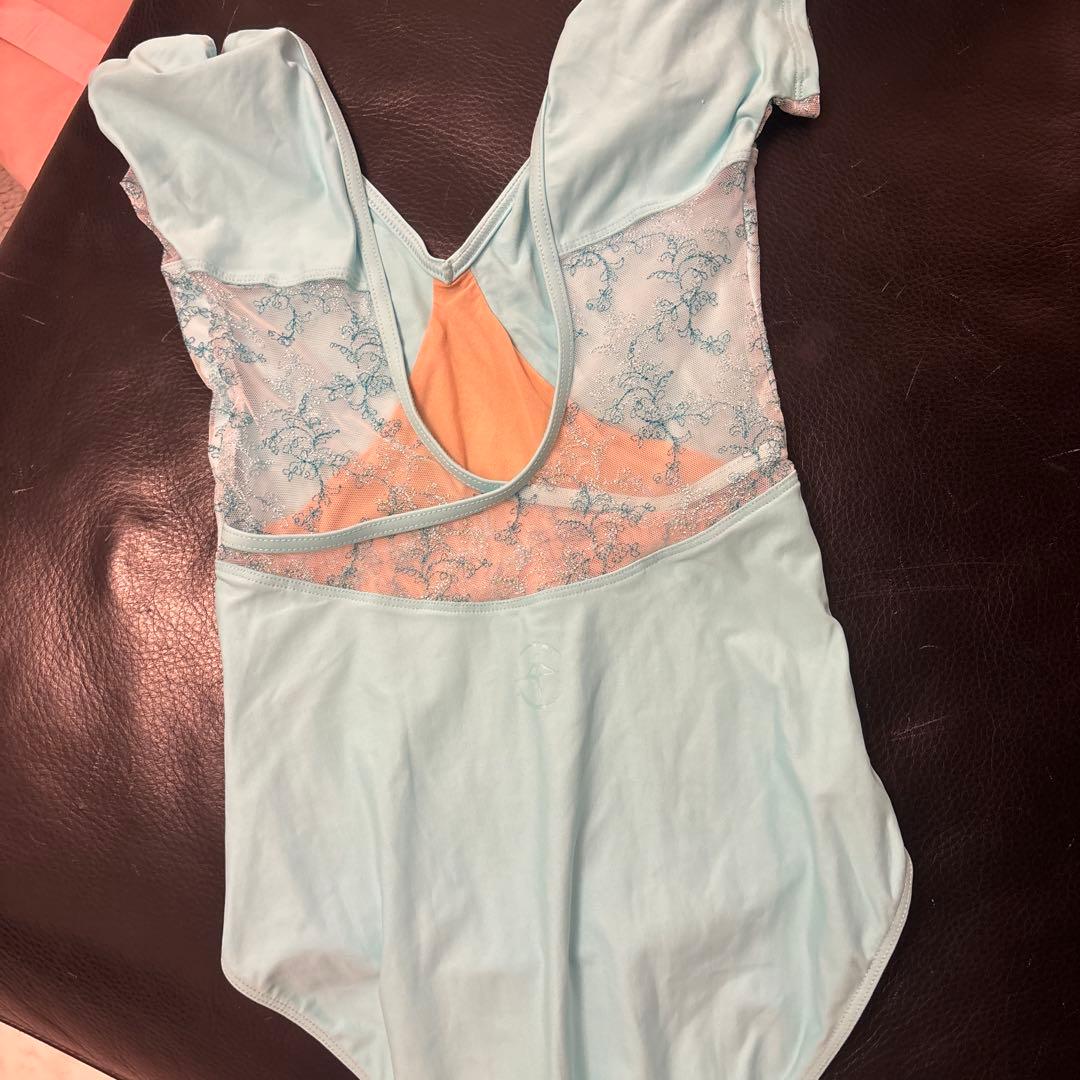 水色 レース ミント　バレエ　レオタード　ウェアモア　S チャコット