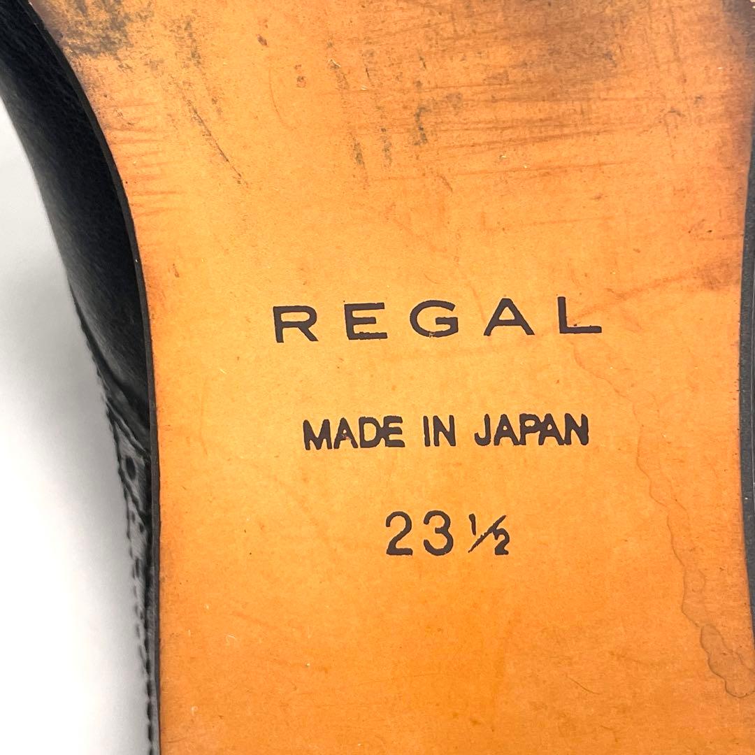 師走セール REGAL リーガル ウイングチップ パンプス ブラック 23.5